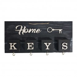 Home Keys Ahşap Dekoratif Anahtarlık Siyah