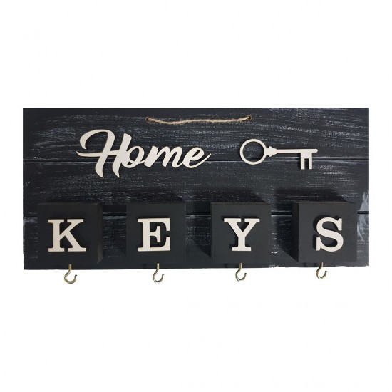Home Keys Ahşap Dekoratif Anahtarlık Siyah Home Keys Ahşap Dekoratif Anahtarlık Siyah